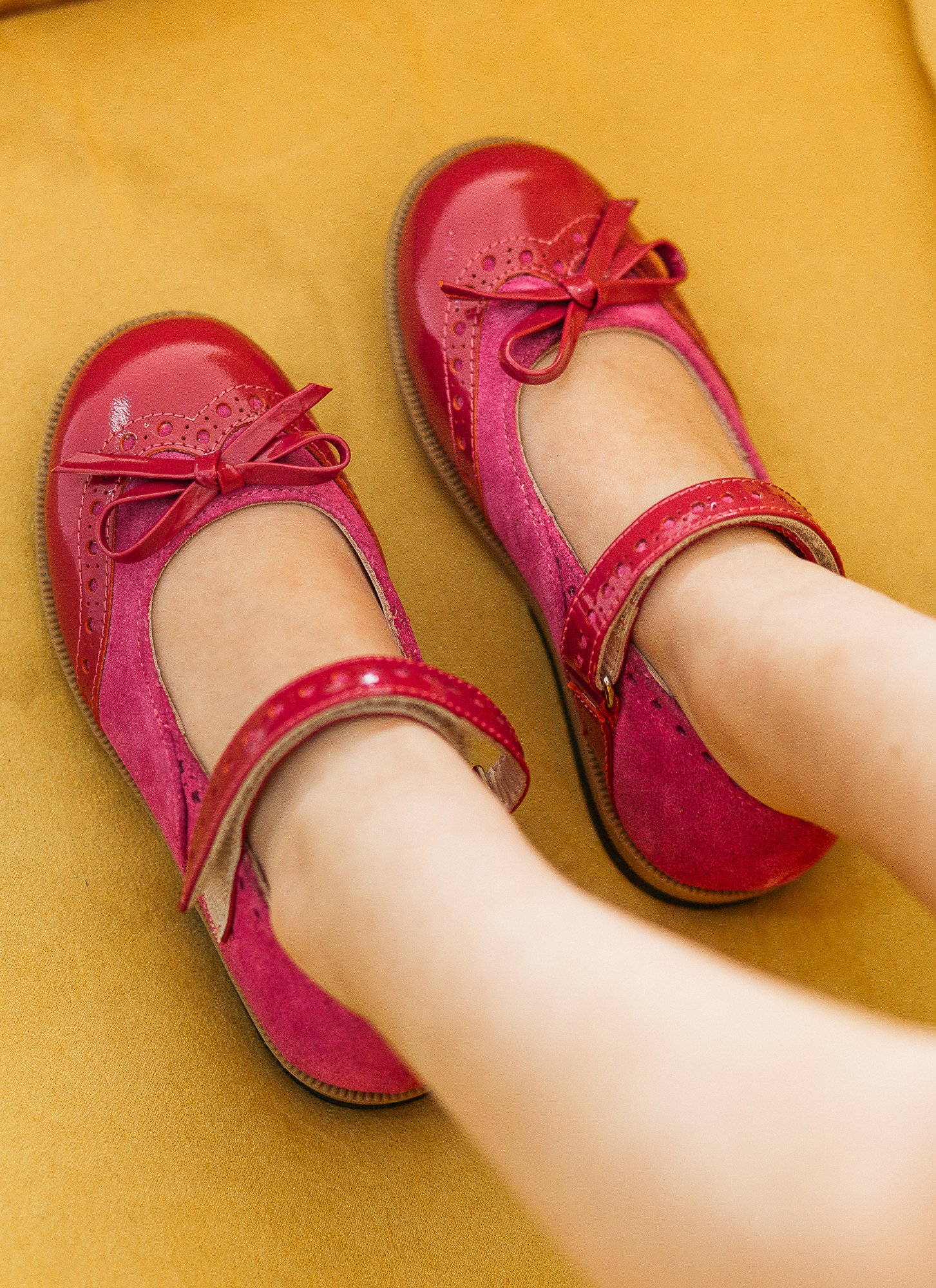 fuchsia bow girl shoes