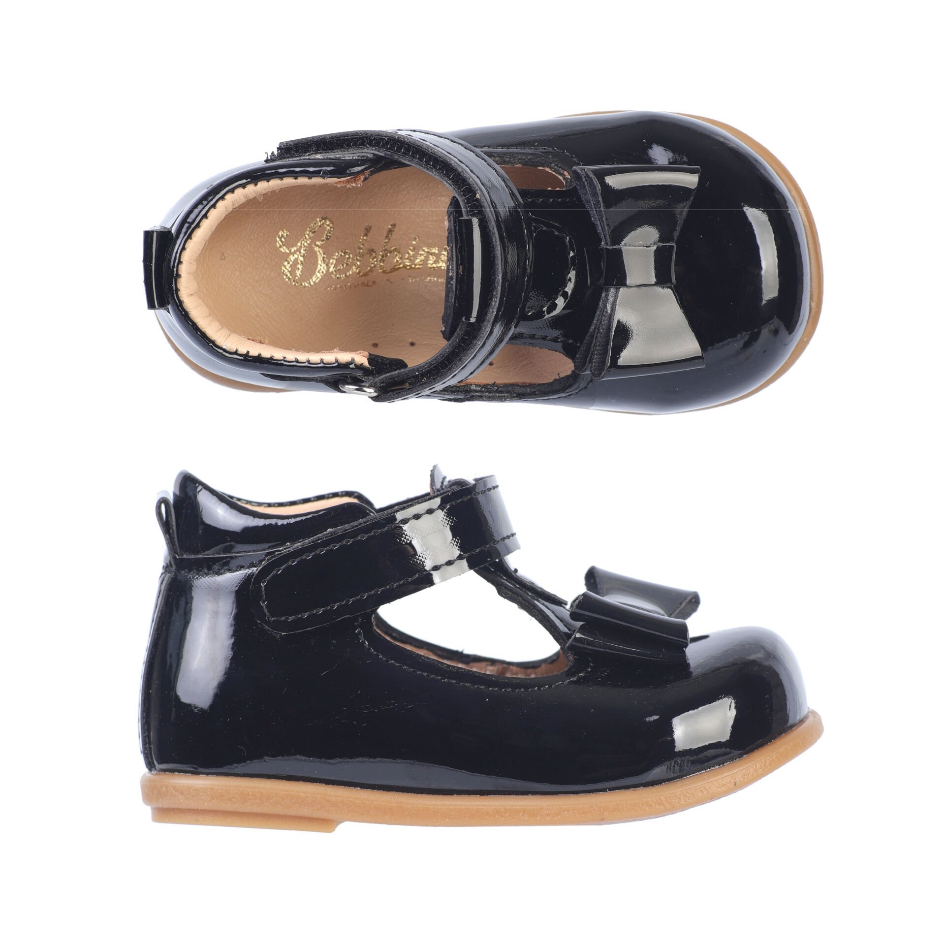 Angel-Siyah Fiyonklu Kız Çocuk İlk Adım Ayakkabı