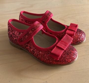 Chloe-Özel Gün Kırmızı Pullu Vegan Kız Çocuk Babet