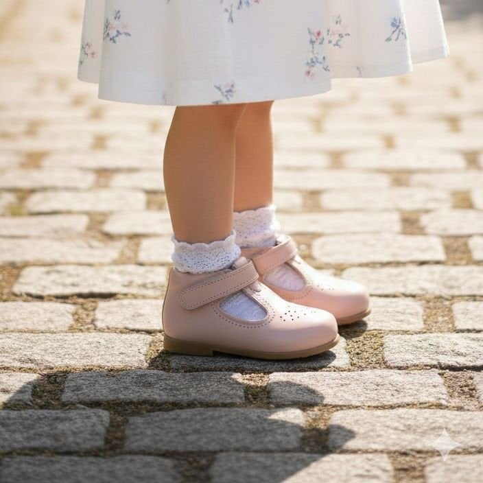 Powder-Handmade Shoes Girl's First Step