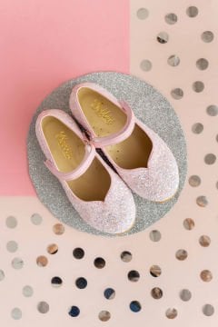 Love-Girl's Pink Sequin Shoes