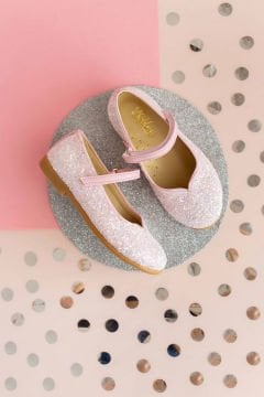 Love-Özel Gün Pembe Pullu Vegan Kız Çocuk Babet