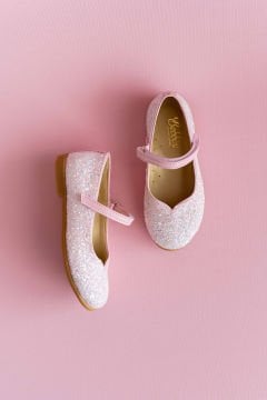 Love-Özel Gün Pembe Pullu Vegan Kız Çocuk Babet