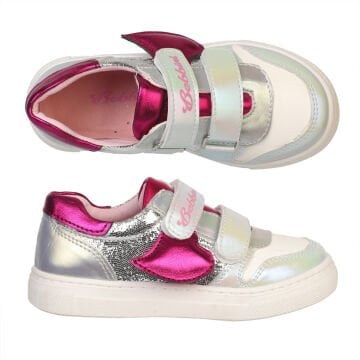 Luna-Gümüş Işıltılı Kalpli Kız Çocuk Sneaker-Spor Ayakkabı