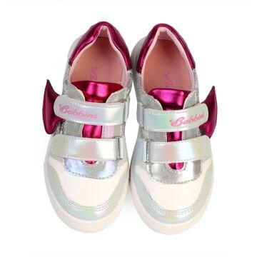 Luna Gümüş Işıltılı Kalpli Kız Çocuk Sneaker Spor Ayakkabı