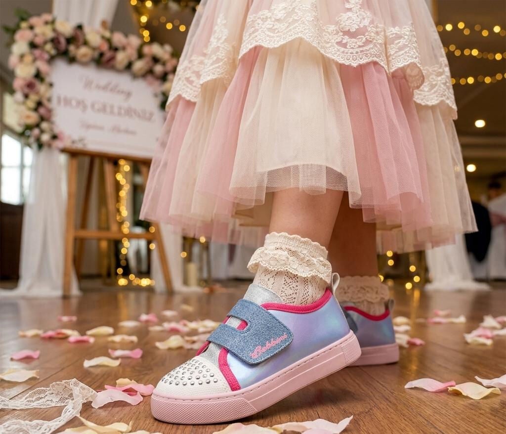 Starry Mavi Işıltılı Kız Çocuk Sneaker Spor Ayakkabı