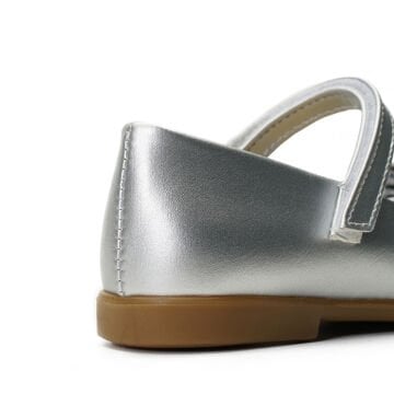 Linda Fiyonklu Özel Gün Gümüş Vegan Kız Çocuk Babet