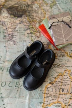 Marta-Siyah Deri Kız Çocuk Okul Ayakkabı