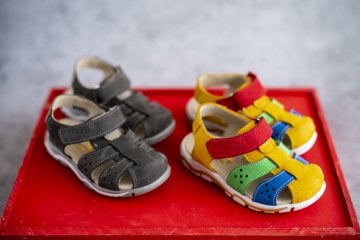 Antrasit Hakiki Deri Erkek Çocuk Sandalet