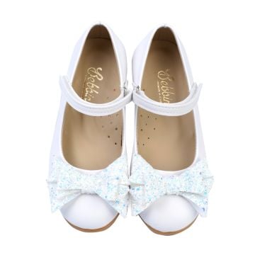 Linda Fiyonklu Özel Gün Beyaz Vegan Kız Çocuk Babet