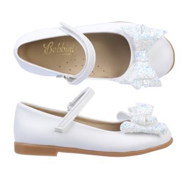 Linda Fiyonklu Özel Gün Beyaz Vegan Kız Çocuk Babet