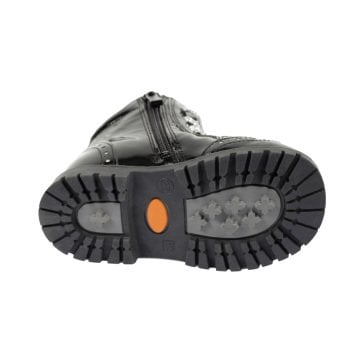 Siyah Yıldızlı Deri Çocuk Botu