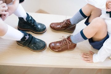 Stary - Siyah Yıldızlı Hakiki Deri Çocuk Bot