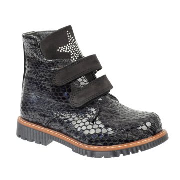 Stary - Siyah Yıldızlı Hakiki Deri Çocuk Bot