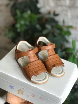 Taba Deri Kız Çocuk Sandalet