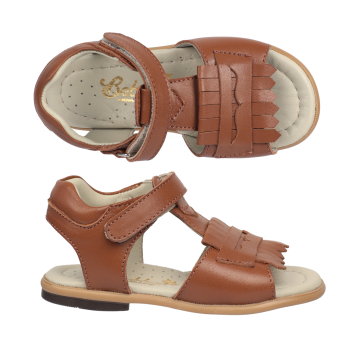 Taba Deri Kız Çocuk Sandalet
