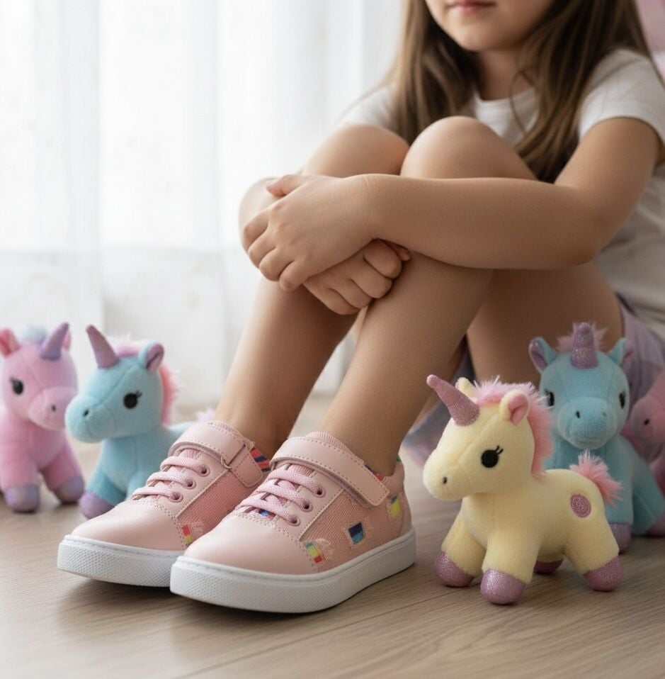 One-Pembe Keten&Deri Kız Çocuk Spor Ayakkabı