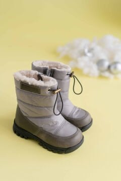 Kürklü Suya Dayanıklı Gri Çocuk Çizmesi