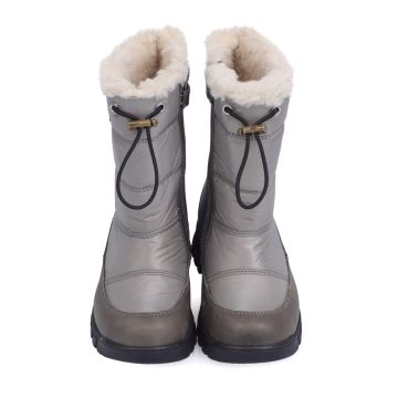 Kürklü - Suya Dayanıklı Gri Çocuk Çizmesi