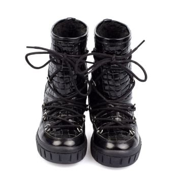 Kürklü - Suya Dayanıklı Siyah Kız Çocuk Çizmesi