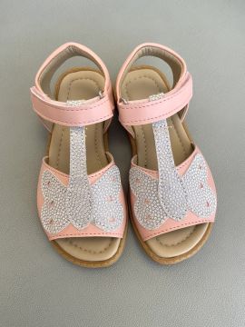 Mariposa-Kelebekli Pembe Vegan Kız Çocuk Sandalet