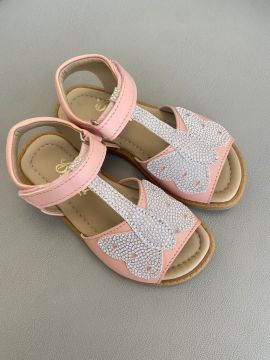 Mariposa-Kelebekli Pembe Vegan Kız Çocuk Sandalet