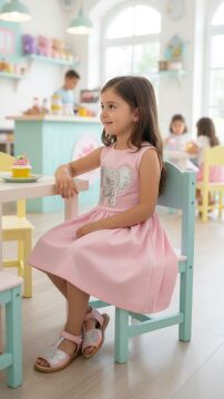 Mariposa Kelebekli Pembe Vegan Kız Çocuk Sandalet