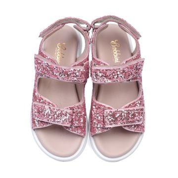 Wow Pembe Simli Hakiki Deri Kız Çocuk Sandalet