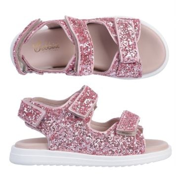 Wow-Pembe Simli Hakiki Deri Kız Çocuk Sandalet