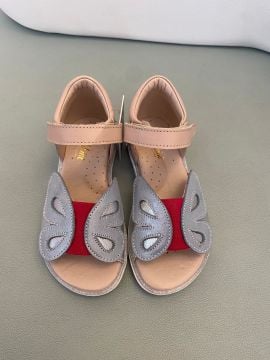 Kelebekli Hakiki Deri Kız Çocuk Sandalet