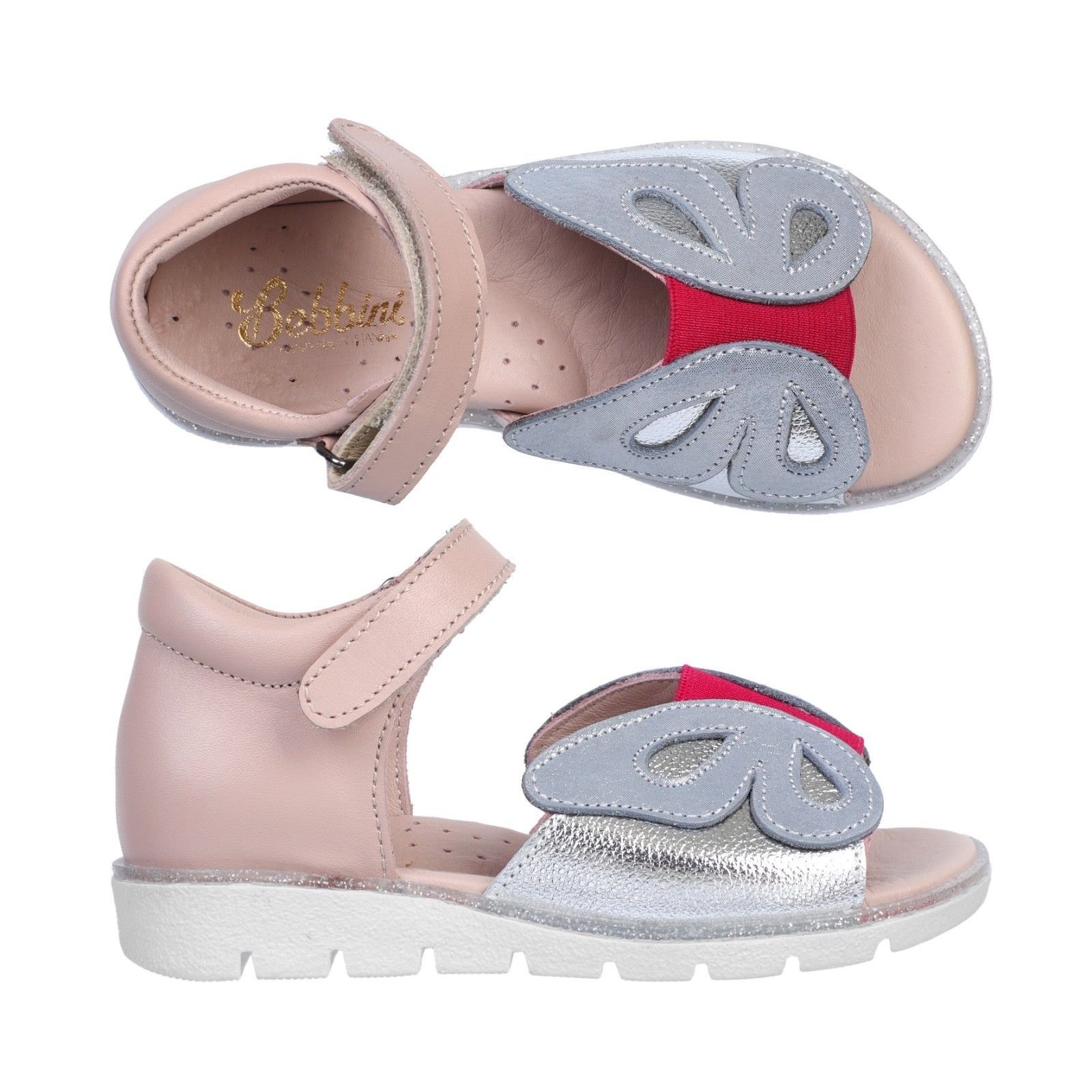 Kelebekli Hakiki Deri Kız Çocuk Sandalet