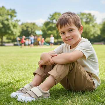 Gia- İki Cırtlı Bej Ortopedik Çocuk Spor Ayakkabısı