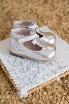 Heidi-Ortopedik Gümüş Renk İlk Adım Kız Çocuk Ayakkabısı