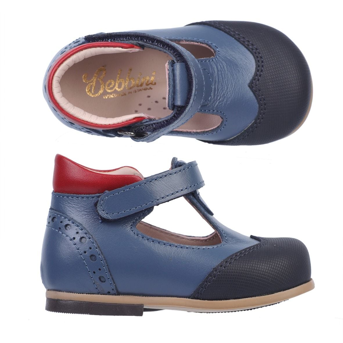 Bobby Hakiki Deri Denim Ortopedik İlk Adım Ayakkabı