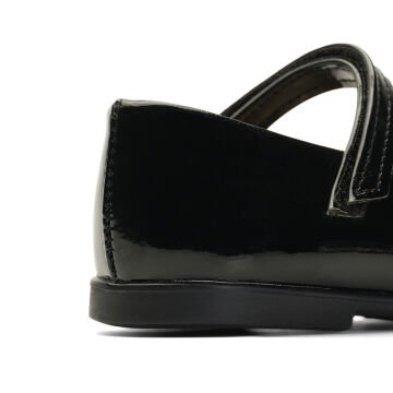 Linda-Fiyonklu Özel Gün Siyah Vegan Kız Çocuk Babet