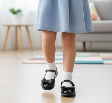 Linda-Fiyonklu Özel Gün Siyah Vegan Kız Çocuk Babet