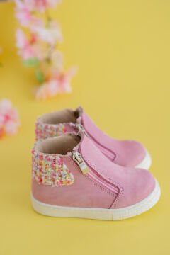 Merry Pembe Fermuarlı Hakiki Deri Kız Çocuk Bot