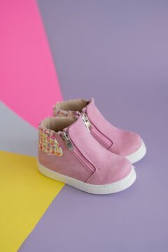 Merry Pembe Fermuarlı Hakiki Deri Kız Çocuk Bot