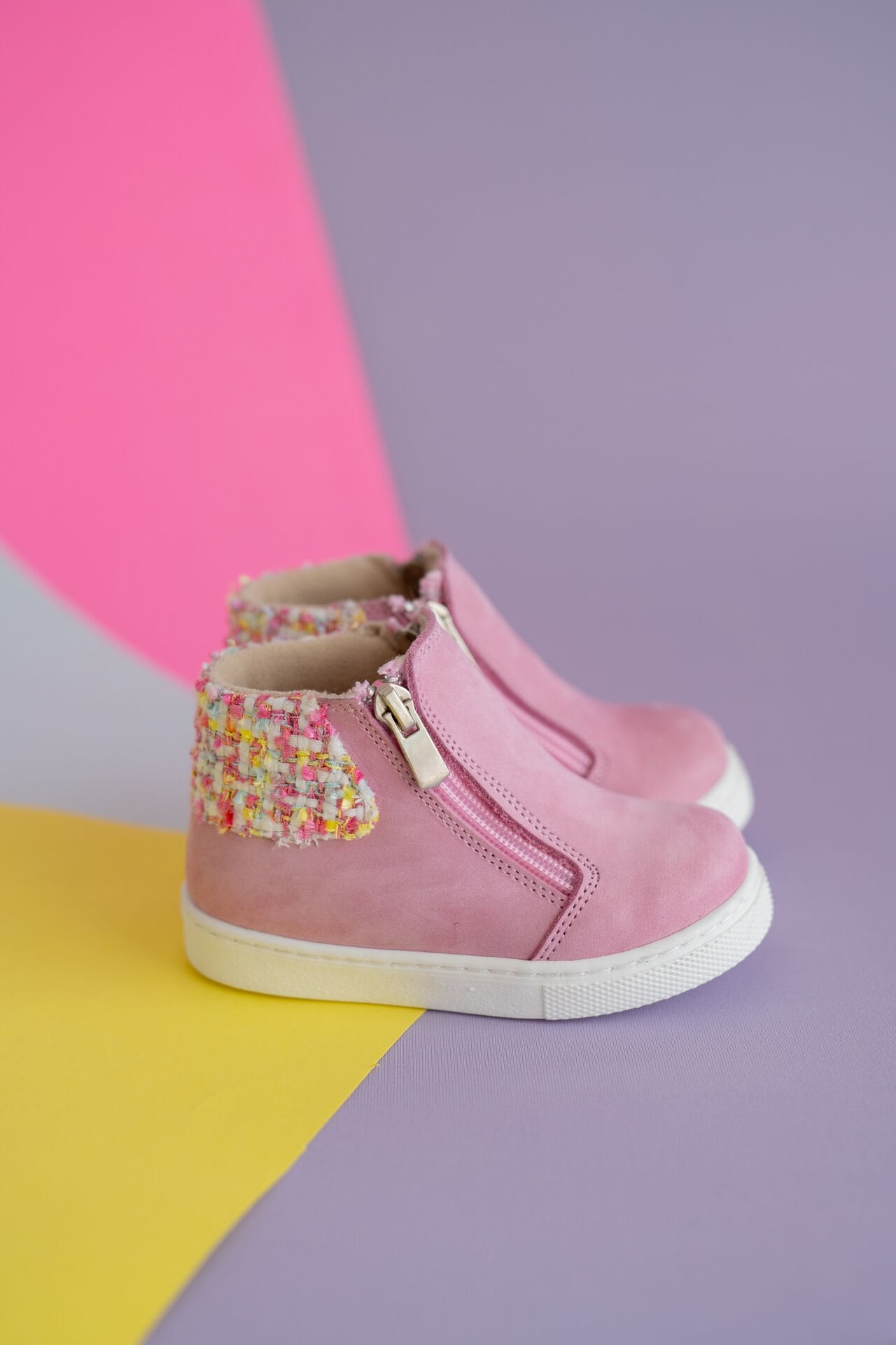 Merry-Pembe Fermuarlı Hakiki Deri Kız Çocuk Bot