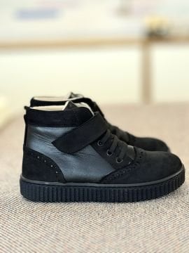 Fast- Siyah Hakiki Deri Çocuk Bot