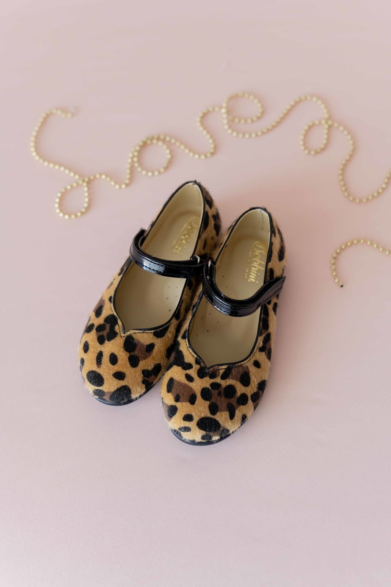 Love-Leopar Vegan Deri Kız Çocuk Babet