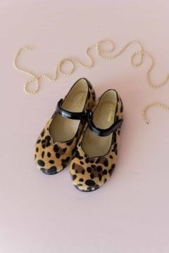 Love Leopar Vegan Deri Kız Çocuk Babet