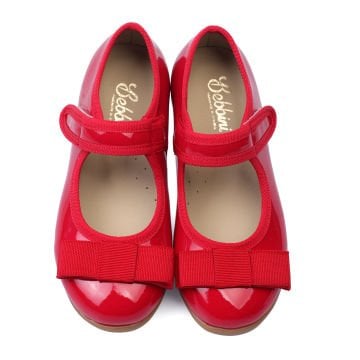 Chloe-Özel Gün Kırmızı Rugan Vegan Kız Çocuk Babet