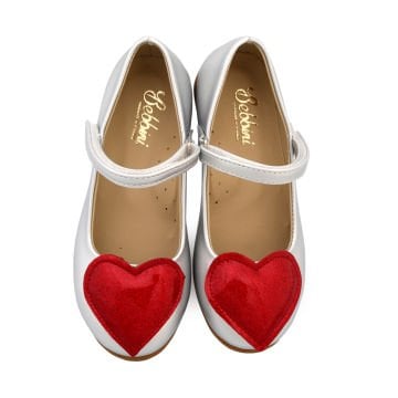 Pia-Özel Gün Gümüş Kalpli Kız Çocuk Vegan Babet