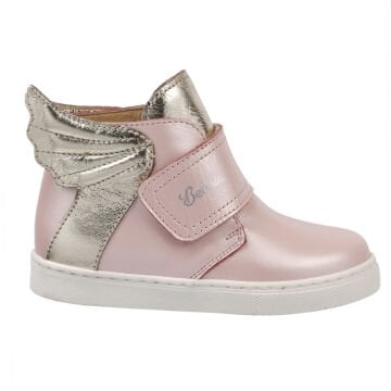 Wings-Pembe Işıltılı Gold Kanatlı Hakiki Deri  Bot