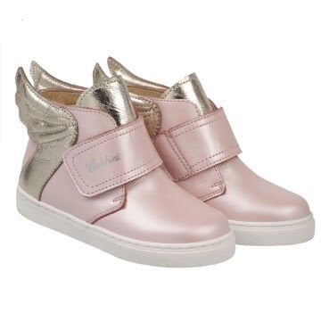 Wings Pembe Işıltılı Gold Kanatlı Hakiki Deri Bot