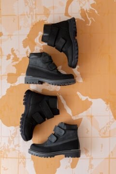 Timber- Gri Burun Korumalı Hakiki Deri Çocuk Bot