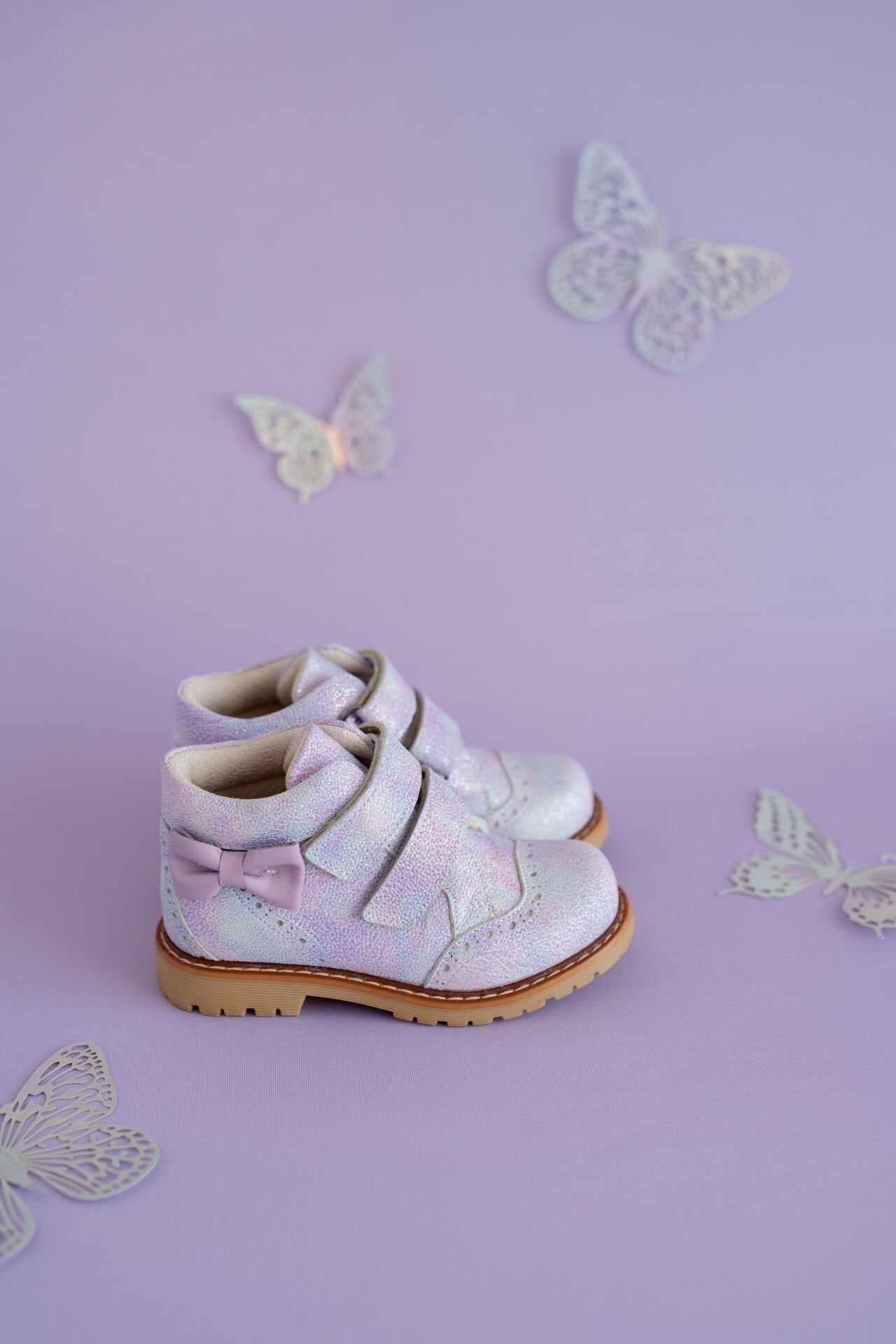 Serena-Lila Işıltılı Hakiki Deri Kız Çocuk Bot