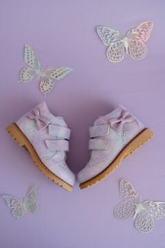 Serena-Lila Işıltılı Hakiki Deri Kız Çocuk Bot