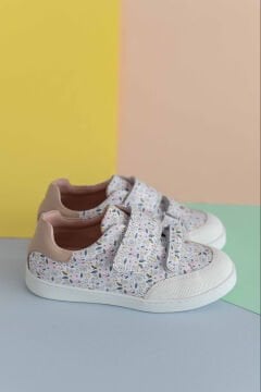 Gia - İki Cırtlı Çicekli Ortopedik Kız Çocuk Spor Ayakkabısı
